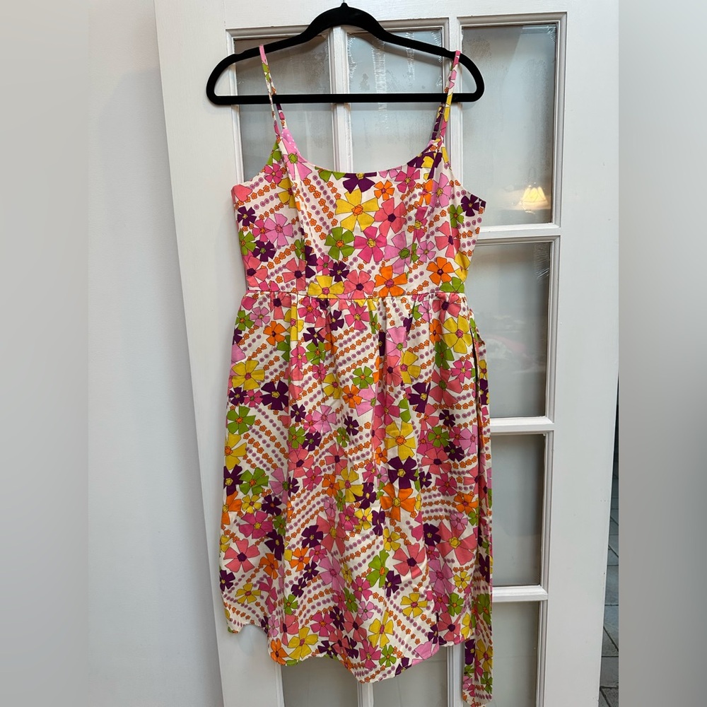 Julie Brown New York Retro Chic Daisy Floral Belted Sundress Size 8 Medium - Picture 10 of 10